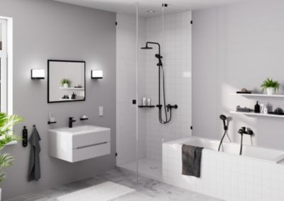 Mitigeur de douche thermostatique noir mat Hansgrohe MySport