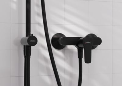 Mitigeur de douche thermostatique noir mat Hansgrohe MySport