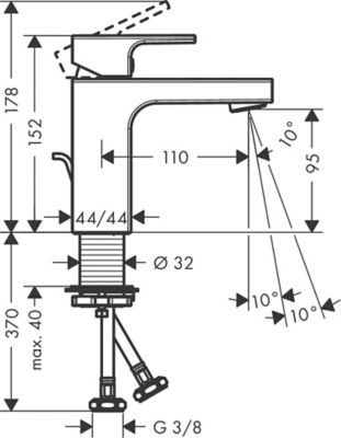Mitigeur de lavabo 100 Hansgrohe Vernis Shape chromé