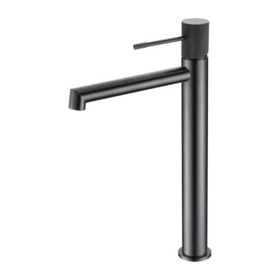 Mitigeur de Lavabo Anti-Calcaire Bec Haut Black Gun Métal IMEX LINE BDD038-3BGM
