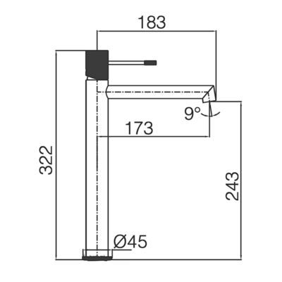 Mitigeur de Lavabo Anti-Calcaire Bec Haut Black Gun Métal IMEX LINE BDD038-3BGM