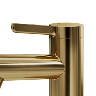 Mitigeur de lavabo avec mousseur orientable, taille M, doré, H.14,3 cm, GoodHome Maza