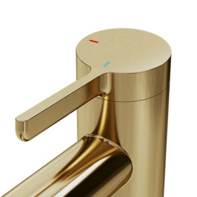 Mitigeur de lavabo avec mousseur orientable, taille M, doré, H.14,3 cm, GoodHome Maza
