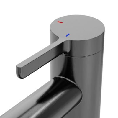 Mitigeur de lavabo avec mousseur orientable, taille XL, gun metal, H.25,7 cm, GoodHome Maza