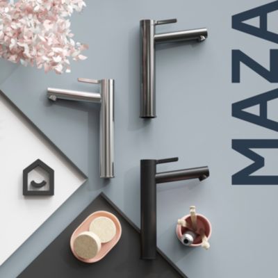Mitigeur de lavabo avec mousseur orientable, taille XL, gun metal, H.25,7 cm, GoodHome Maza