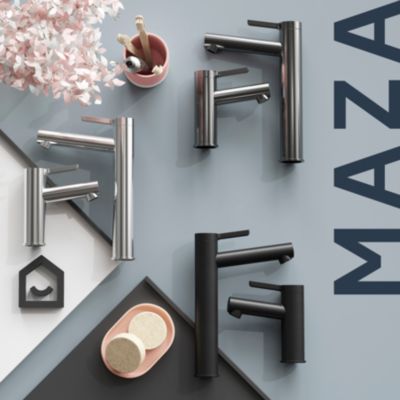 Mitigeur de lavabo avec mousseur orientable, taille XL, gun metal, H.25,7 cm, GoodHome Maza