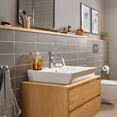 Mitigeur de lavabo avec tirette et vidage chromé, Hansgrohe Rebris E 110 CoolStart