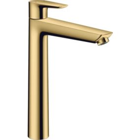 Mitigeur de lavabo avec tirette et vidage effet doré poli, Hansgrohe Talis E 240 EcoSmart