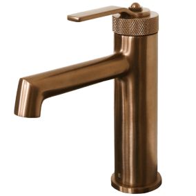Mitigeur de lavabo bas cuivre brossé Essebagno Molette