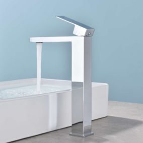 Mitigeur de lavabo bec haut SKY BATH chromé Inox S304 série Army