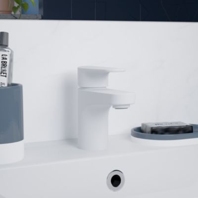 Mitigeur de lavabo blanc GoodHome Cavally