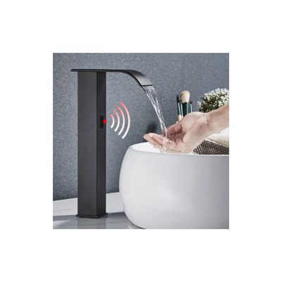 Robinet Automatique LONHEO MAX Mitigeur Lavabo Capteur Infrarouge Intelligent Automatique Mitigeur Infrarouge Electronique Noir En Laiton A Eau Chaude Et Froide 92302341 Robinet Infrarouge Lave Main