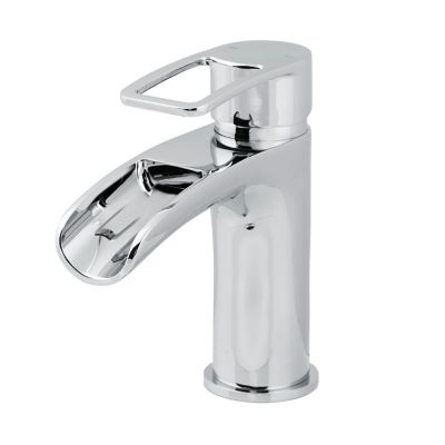 Mitigeur de lavabo chromé effet chute d'eau GoodHome Olmeto