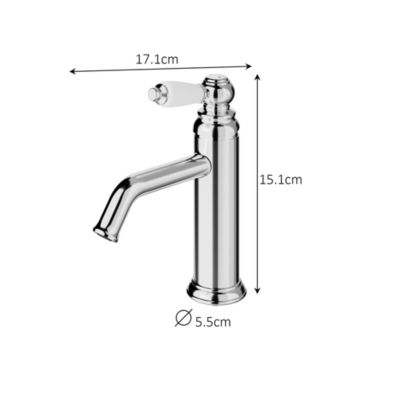 Mitigeur de lavabo chromé GoodHome Etel