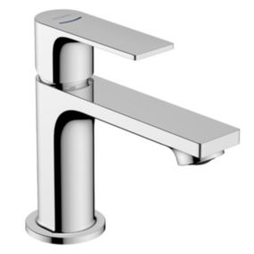 Mitigeur de lavabo chromé pour lave-mains sans tirette ni vidage Hansgrohe Rebris E 80