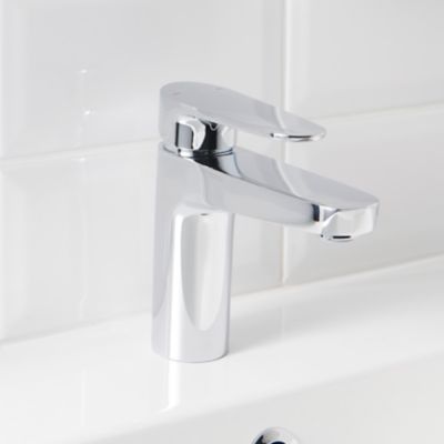 Mitigeur de lavabo chromé taille M avec bonde clic-clac, GoodHome Cavally