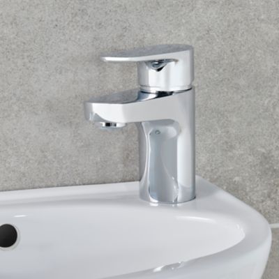 Mitigeur de lavabo chromé taille S avec bonde clic-clac, GoodHome Cavally