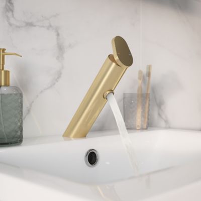 Mitigeur de lavabo doré brossé GoodHome Nyasa