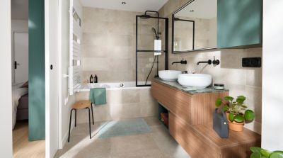 Mitigeur de lavabo encastré, noir, Essebagno Lollipop