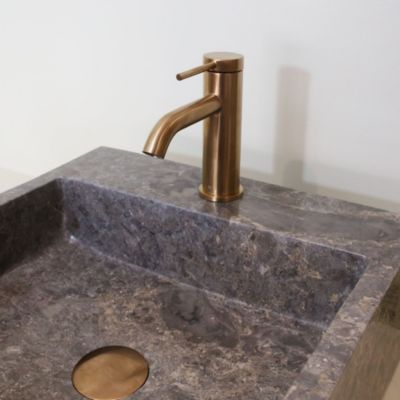 Mitigeur de lavabo EsseBagno en laiton cuivre brossé