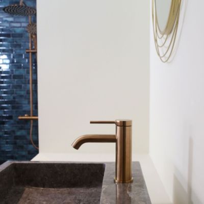 Mitigeur de lavabo EsseBagno en laiton cuivre brossé