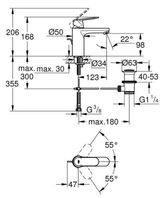 Mitigeur de lavabo EUROSMART COSMOPOLITAN taille M - GROHE - 23325-000