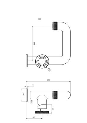 Mitigeur de lavabo H.18 cm, noir, Essebagno Factory