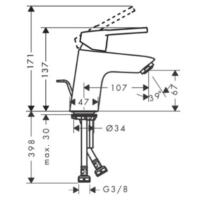 Mitigeur de lavabo Hansgrohe Logis Loop