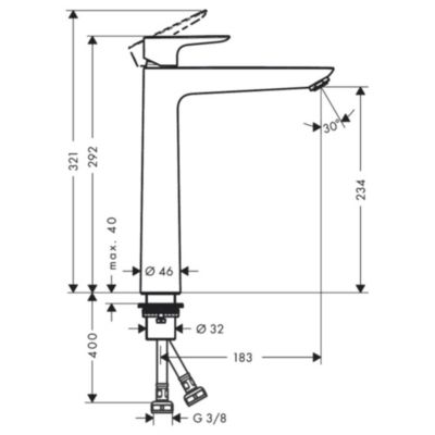 Mitigeur de lavabo HANSGROHE Talis E 240 noir mat