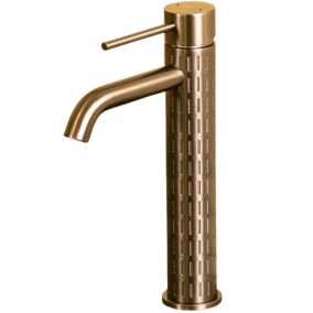 Mitigeur de lavabo haut cuivre brossé Essebagno Architek