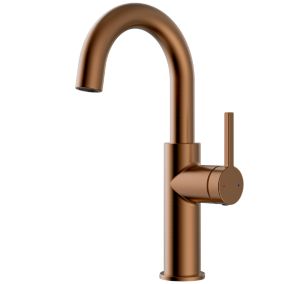 Mitigeur de lavabo haut cuivre brossé Essebagno Reflet