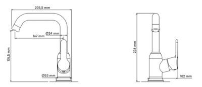 Mitigeur de lavabo haut mécanique chrome, Edouard Rousseau Molen