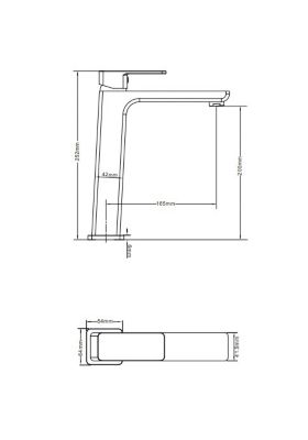 Mitigeur de lavabo haut XL doré brossé Edouard Rousseau Deok