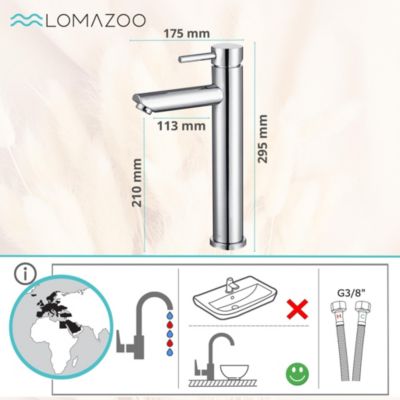 Mitigeur de lavabo LOMAZOO chromé Pegasus