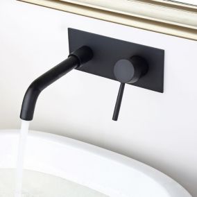 Mitigeur de lavabo mural Noir - Corbeau