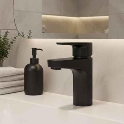 Mitigeur de lavabo noir GoodHome Cavally S