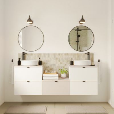 Mitigeur de lavabo noir GoodHome Cavally XL