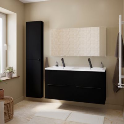 Mitigeur de lavabo noir mat GoodHome Nyasa