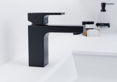 Mitigeur de lavabo noir mat Hansgrohe Vernis Shape 100