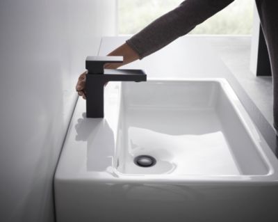 Mitigeur de lavabo noir mat Hansgrohe Vernis Shape 100