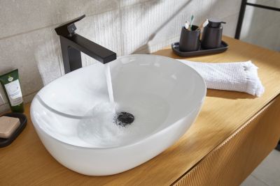 Mitigeur de lavabo noir mat Hansgrohe Vernis Shape