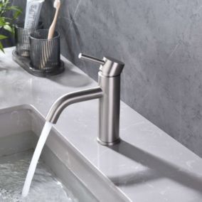 Mitigeur de lavabo SKY BATH nickel brossé Inox S304 série Rock