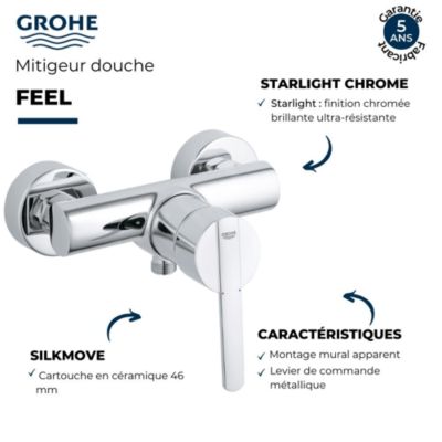 Mitigeur douche mécanique GROHE Quickfix Feel