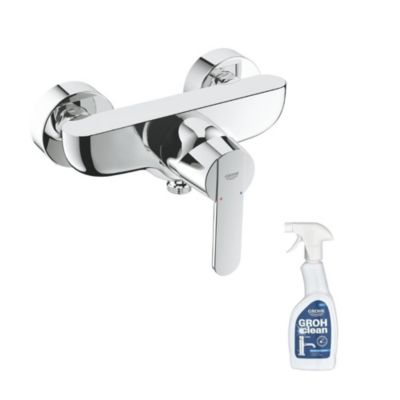 Mitigeur douche mécanique GROHE Quickfix Get + nettoyant GrohClean