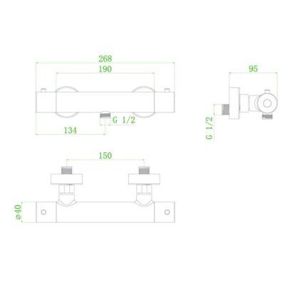 Mitigeur douche thermostatique blanc Essebagno Luisa