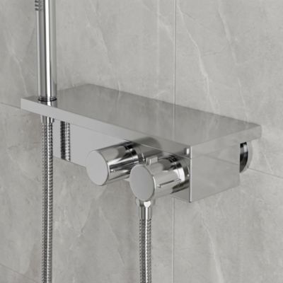 Mitigeur douche thermostatique chrome GoodHome Kolima