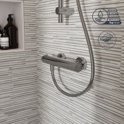 Mitigeur douche thermostatique, chrome, GoodHome Mayas