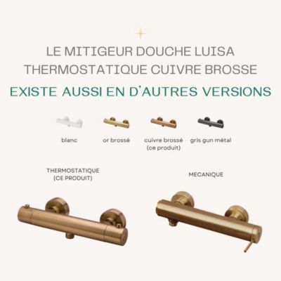 Mitigeur douche thermostatique cuivre brossé Essebagno Luisa