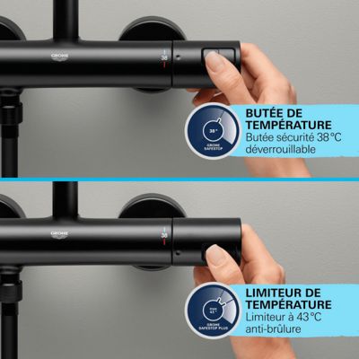 Mitigeur douche thermostatique GROHE Precision Start noir