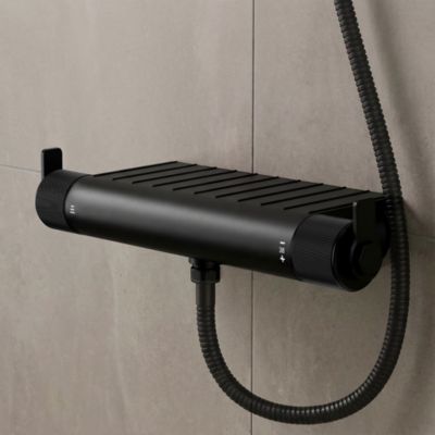 Mitigeur douche thermostatique noir GoodHome Selenga